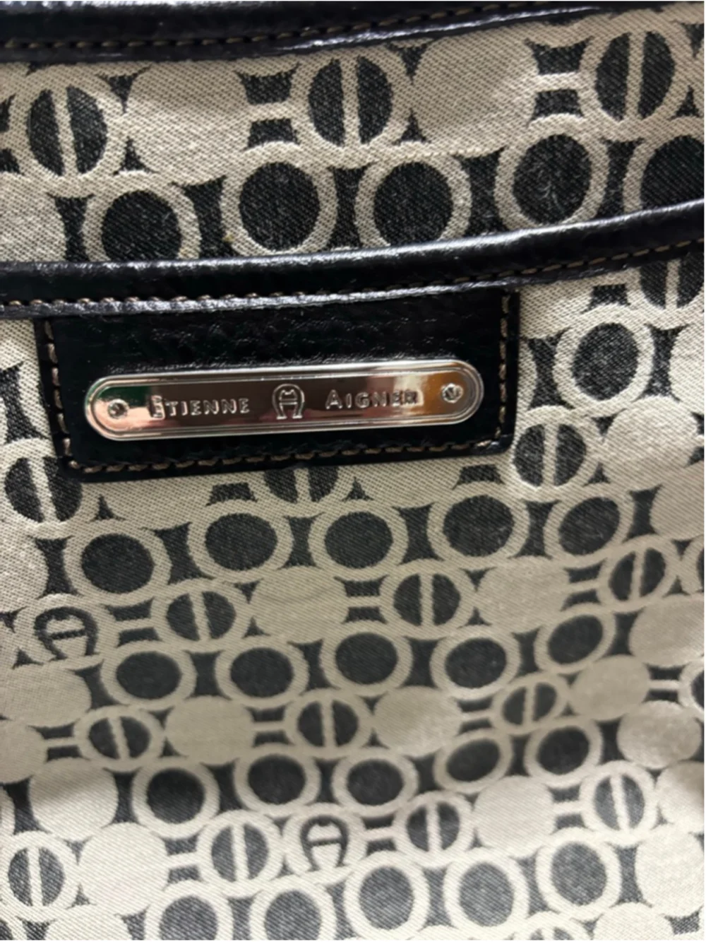 EUC Eitenne Aigner Signature Monogram Canvas Crossbody Handbag